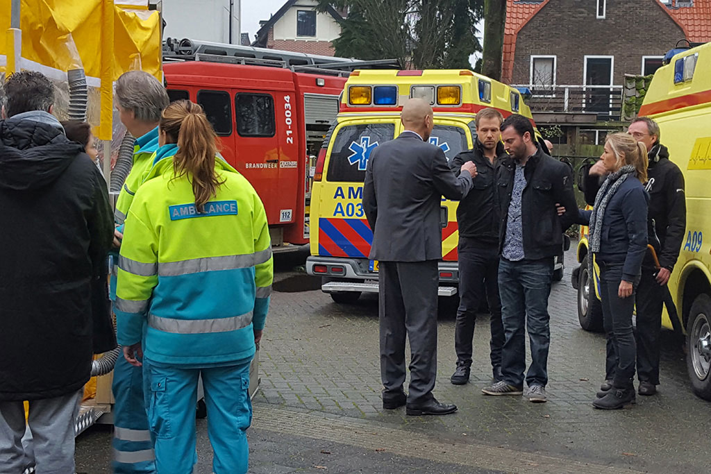 Opnames Moordvrouw met decontaminatie unit van IMG Europe